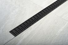 POLYSAN KLAVER BLACK sprchový kanálek s nerezovým roštem, superflow, DN50, 710x122x65 mm (73721B) (2)