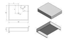 Sapho TAILOR rockstone deska 80x50 cm, provedení límce C (2)