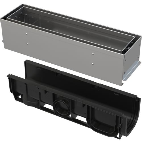 ALCADRAIN Štěrbinový venkovní žlab asymetrický revizní díl 100 mm z nerezu (AVZ101S-R321R)