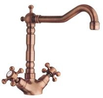 Sapho ANTEA stojánková dřezová baterie s retro hubicí, měď (3124)