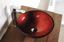 Sapho MURANO ROSSO IMPERO skleněné umyvadlo kulaté 40x14 cm, červená (1)