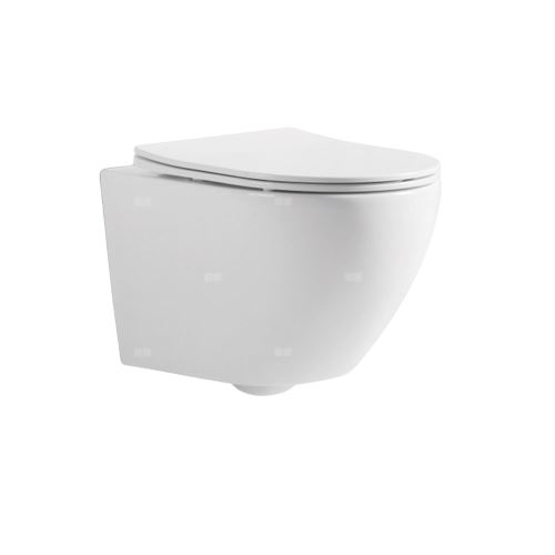 INVENA Závěsná WC mísa FLOWO vírové splachování, včetně sedátka (CE-80-O01-N)