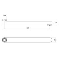 AQUALINE Výtokové ramínko k baterii, 220 mm, ploché, černá mat (43990B) (1)