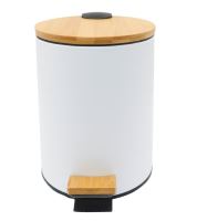 Aqualine BAMBUS odpadkový koš kulatý 5l, bílá (BI007) (3)
