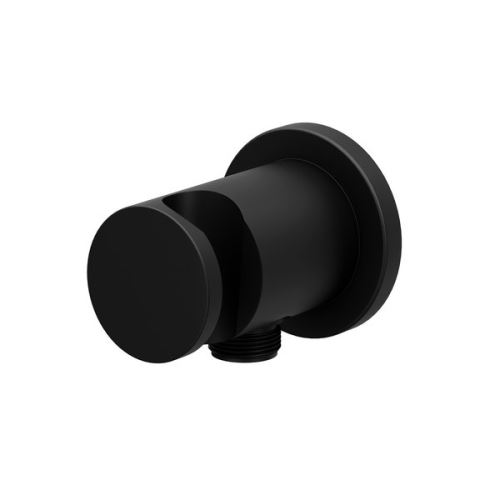 RAVAK 706.21BLM Držák sprchy s vývodem vody, mosazný, Black Matt (X07P672)