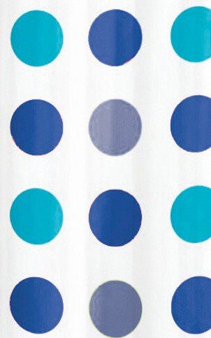 Sprchový závěs 180x180cm, vinyl, modré puntíky