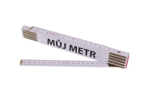 Metr skládací 2m MŮJ METR (PROFI,bílý,dřevo) (13473)