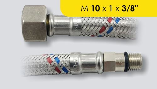 připojovací nerezová opletená hadička M10x1-3/8" 30 cm k bateriím