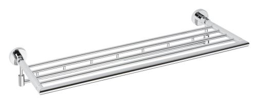Sapho X-ROUND polička na ručníky výklopná s háčky 650mm, chrom