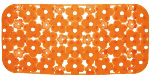 AQUALINE MARGHERITA podložka do vany 34,5x72cm s protiskluzem, PVC, oranžová ( 973572P4 )