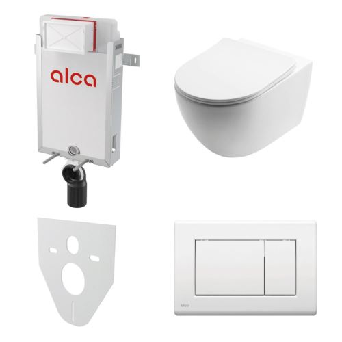 AKČNÍ SET 5v1 Alcadrain Renovmodul AM115/1000 + WC mísa INVENA FLOWO, bílá