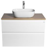 AQUALINE ALTAIR skříňka s deskou 87,5 cm, bílá/dub emporio (AI290-02) (2)