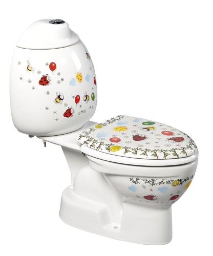 CREAVIT KID dětské WC kombi vč.nádržky, spodní odpad, barevný potisk (CK301.400.0F)