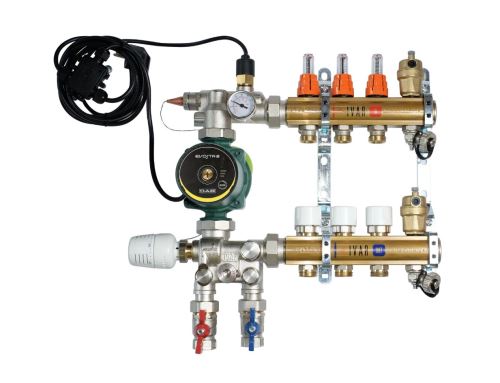 IVAR Univerzální sestava UNIMIX směšovacího rozdělovače 3/4"xEK / 9, skříň P-MAX 4, včetně čerpadla (557677U)