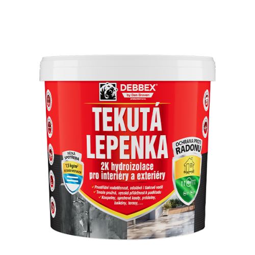 DEBBEX Tekutá lepenka 2K hydroizolace kbelík 21 kg, šedá (CH0276)
