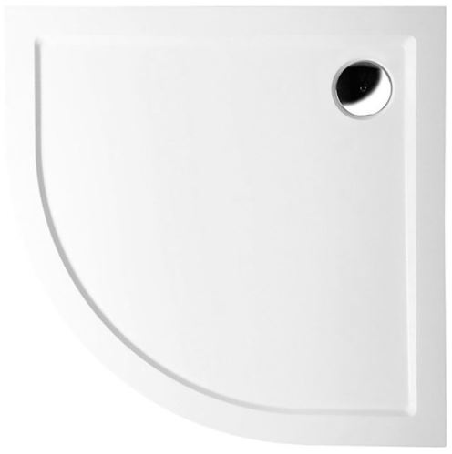 Polysan SERA sprchová vanička z litého mramoru, čtvrtkruh 100x100x4cm, R550, bílá