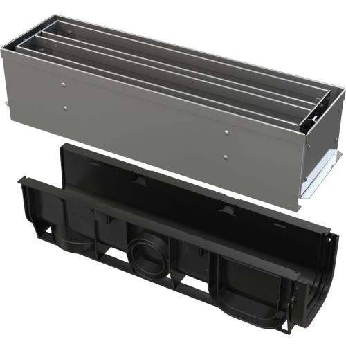 ALCADRAIN Štěrbinový venkovní žlab symetrický revizní díl 100 mm z nerezu (AVZ101S-R323R)