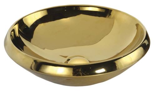 Sapho MINIMAL umyvadlo na desku kulaté průměr 45x13,5 cm, zlatá (MN045.00010)