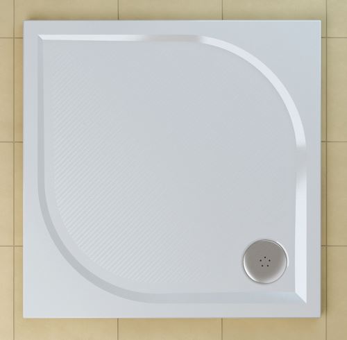 SANSWISS RONAL MARBLEMATE Sprchová vanička čtvercová 100×100 cm, bílá (WMQ100004)