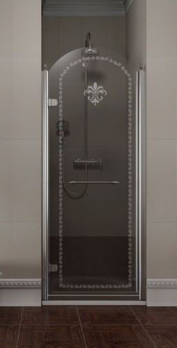 GELCO ANTIQUE sprchové dveře 800mm, levé, čiré sklo s dekorem, chrom (GQ1580L)