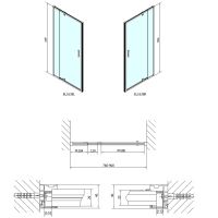 Polysan EASY LINE sprchové dveře otočné 760-900mm, sklo BRICK (5)