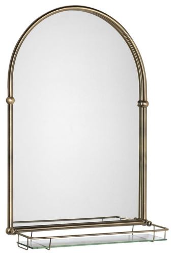 Sapho TIGA zrcadlo 48x67cm, skleněná polička, bronz