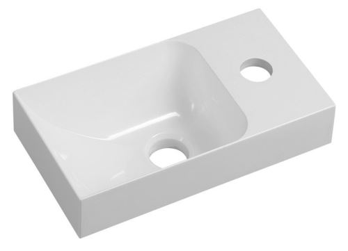 SAPHO PICCOLINO umývátko 30,5x10x17cm, litý mramor, baterie vpravo, bílá (PK305)