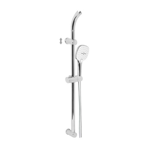 MEREO Sprchová souprava, třípolohová sprcha, šedostříbrná hadice, horní držák sprchy (CB900F)