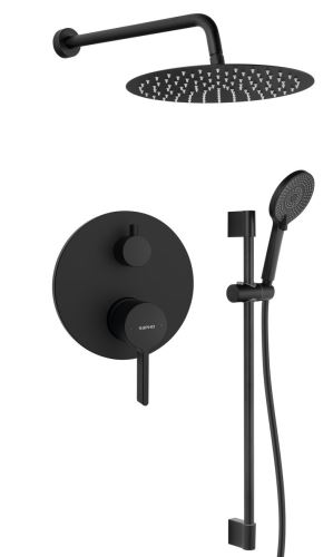 SAPHO ICONIC podomítkový sprchový set s pákovou baterií, 2 výstupy, posuvný držák sprchy, černá mat (AF042B-02)