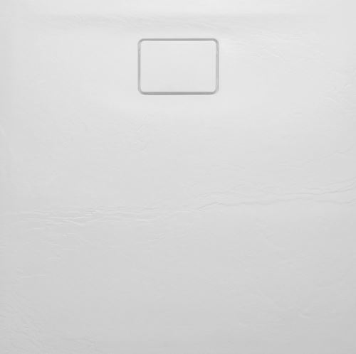 Sapho ACORA vanička z litého mramoru, čtverec 90x90x3,5cm, bílá, dekor kámen