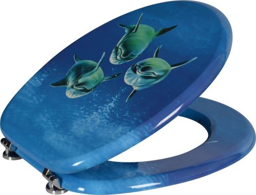 Aqualine FUNNY WC sedátko s potiskem delfíni, MDF