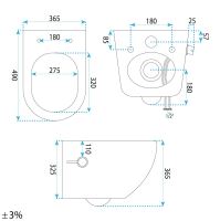 REA Závěsná WC mísa CARLO LUX Rimless s funkcí bidetu (REA-C9701) (10)