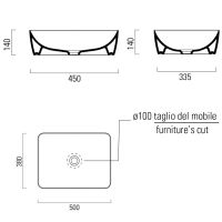 GSI SAND umyvadlo na desku 50x38 cm, tortora mat (4)