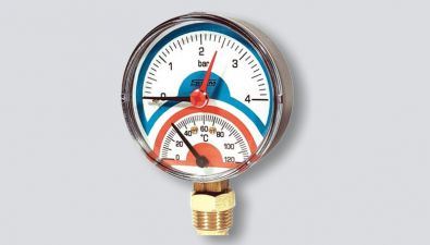 termomanometr-radiální, 0-120°C, 0-4 BAR