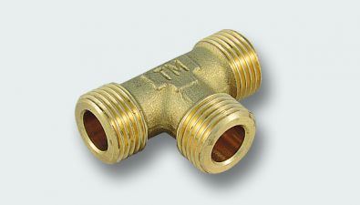 TIEMME SOLAR 3/4"x1/2"x1/2" mosazný T-kus ŠŠŠ na ploché těsnění