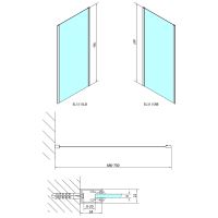 POLYSAN EASY BLACK boční stěna 700mm, čiré sklo (EL3115B) (2)