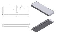 Sapho TAILOR rockstone deska 230x50 cm, provedení límce R (3)