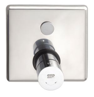 AZP BRNO Automatická nerezová sprchová baterie s termostatickým ventilem ovládaná piezotlačítkem, 12 V, 50 Hz (AUS 13.2)