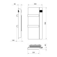 SAPHO ONSEN EVO elektrické otopné těleso 400x900mm, 1000 W, antracit (ONS10011) (4)