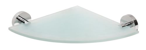 Sapho X-ROUND E skleněná polička rohová 250x250mm, chrom