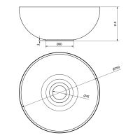 SAPHO MINOR betonové umyvadlo na desku, Ø 26cm, antracit (MR26016) (4)