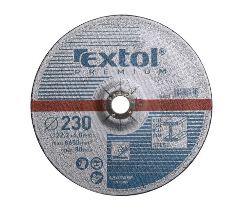 EXTOL PREMIUM Kotouč brusný na ocel, 230x6,0x22,2mm