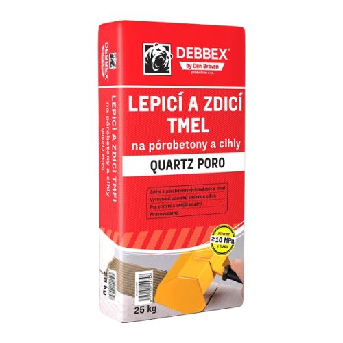 DEBBEX Lepicí a zdicí tmel na pórobetony a cihly QUARTZ PORO pytel 25 kg, šedá (57107QP)