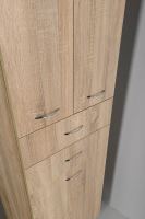 Aqualine ZOJA/KERAMIA FRESH skříňka vysoká s košem 50x184x29cm, dub platin (51295) (2)