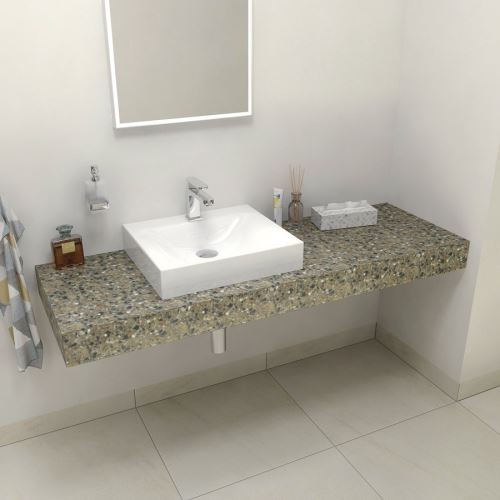 Sapho TAILOR rockstone deska 130x50 cm, provedení límce L