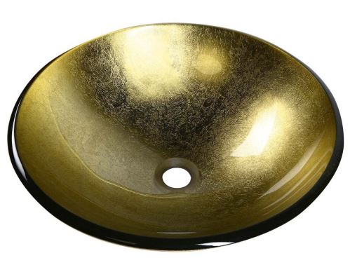 Sapho SHAY skleněné umyvadlo průměr 42 cm, zlatá
