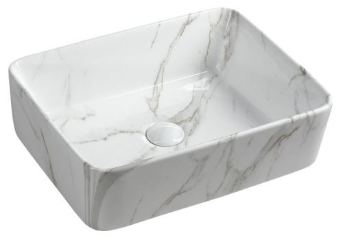 Sapho DALMA keramické umyvadlo 48x38x13 cm, hranaté, carrara