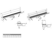 Gelco MANUS QUADRO nerezový sprchový kanálek s roštem, 950x130x55 mm (7)