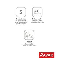 RAVAK Pevná stěna CHROME CPS 100 satin+Transparent (9QVA0U00Z1) (8)