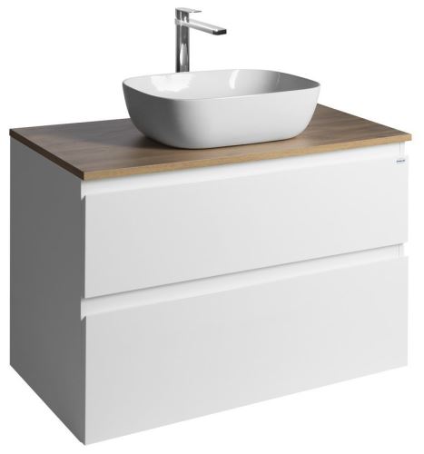 AQUALINE ALTAIR skříňka s deskou 87,5 cm, bílá/dub emporio (AI290-02)